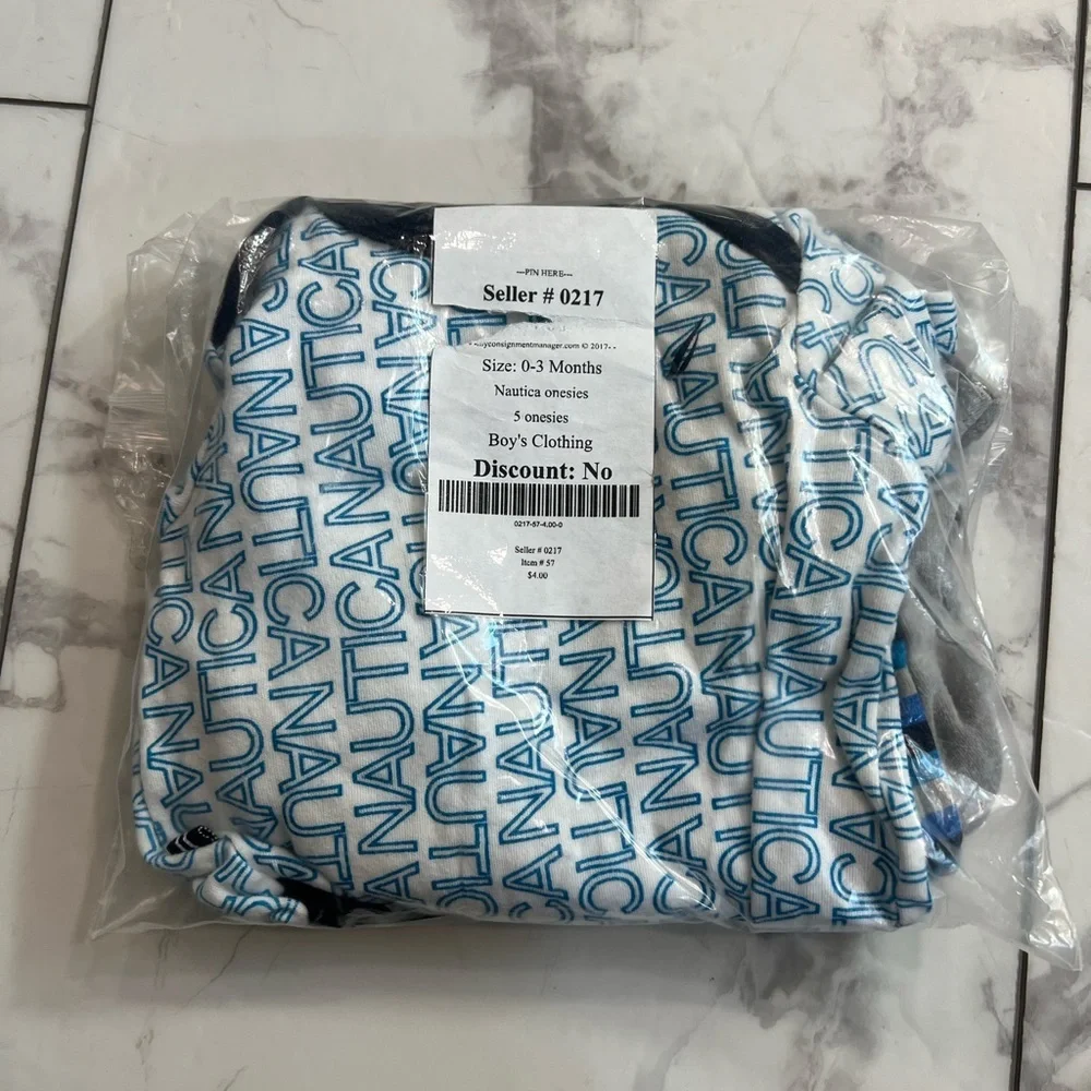 Nautica Blue and Gray Kids Bodysuits Set